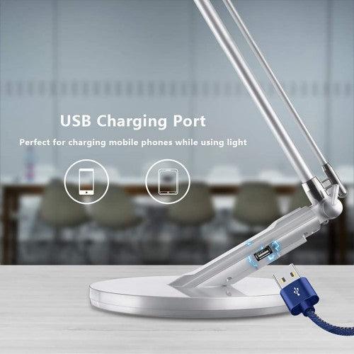 7W LED Desk Lamp with 4 Lighting Modes, 7 Brightness Levels, USB Port, Touch Control, 1-Hour Auto Off Switch - Toytexx 7W LED Desk Lamp with 4 Lighting Modes, 7 Brightness Levels, USB Port, Touch Control, 1-Hour Auto Off Switch - Toytexx